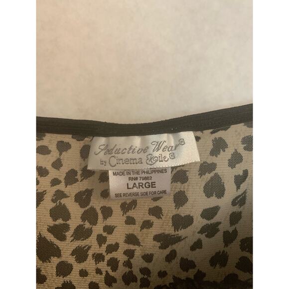 Cinema Exoile Seductive Wear Leopard Print Boudoir Underwire Slip Nighty Large - Picture 4 of 8